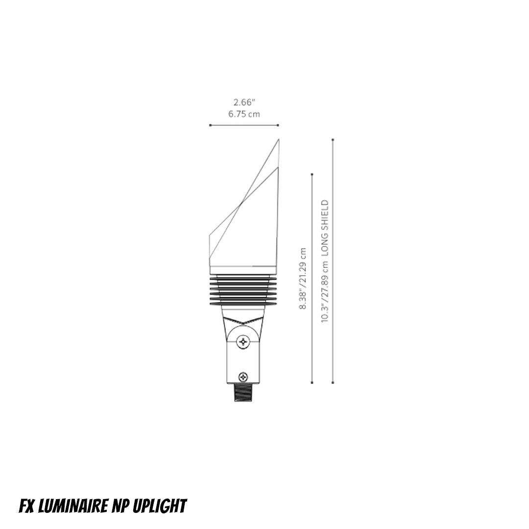 FX Luminaire NP9LEDBZ 9-LED Uplight with 700 lm, 35 Deg Beam, Angled Shroud | Bronze