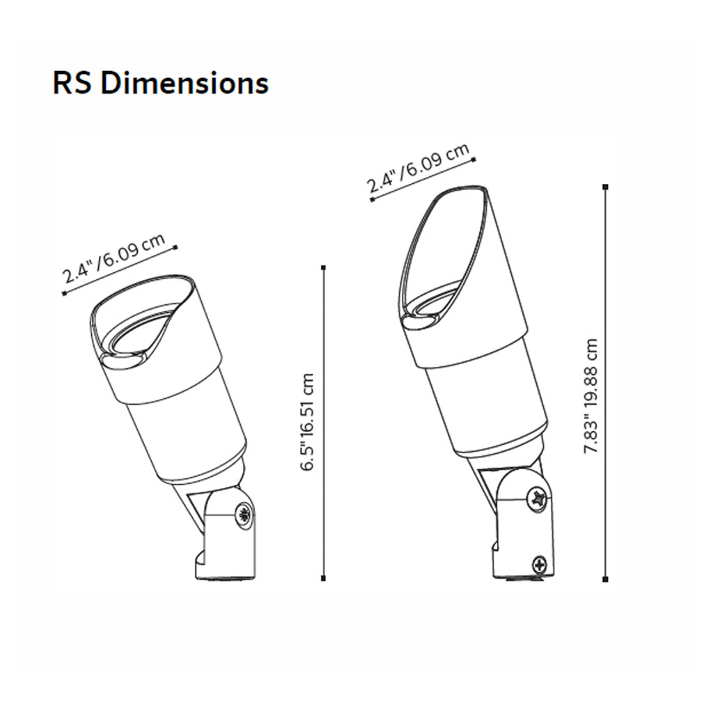 FX RS series uplight dimensions with both cowls