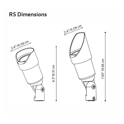 FX RS series uplight dimensions with both cowls