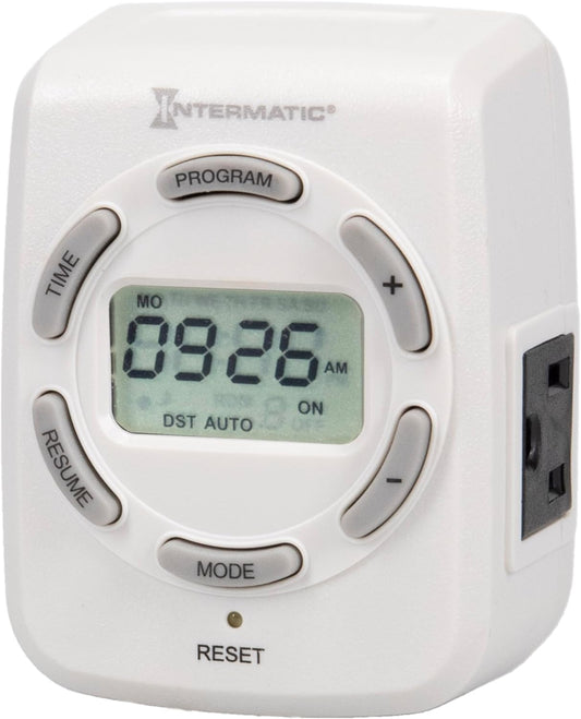 Intermatic DT122K White Digital Plug In Timer