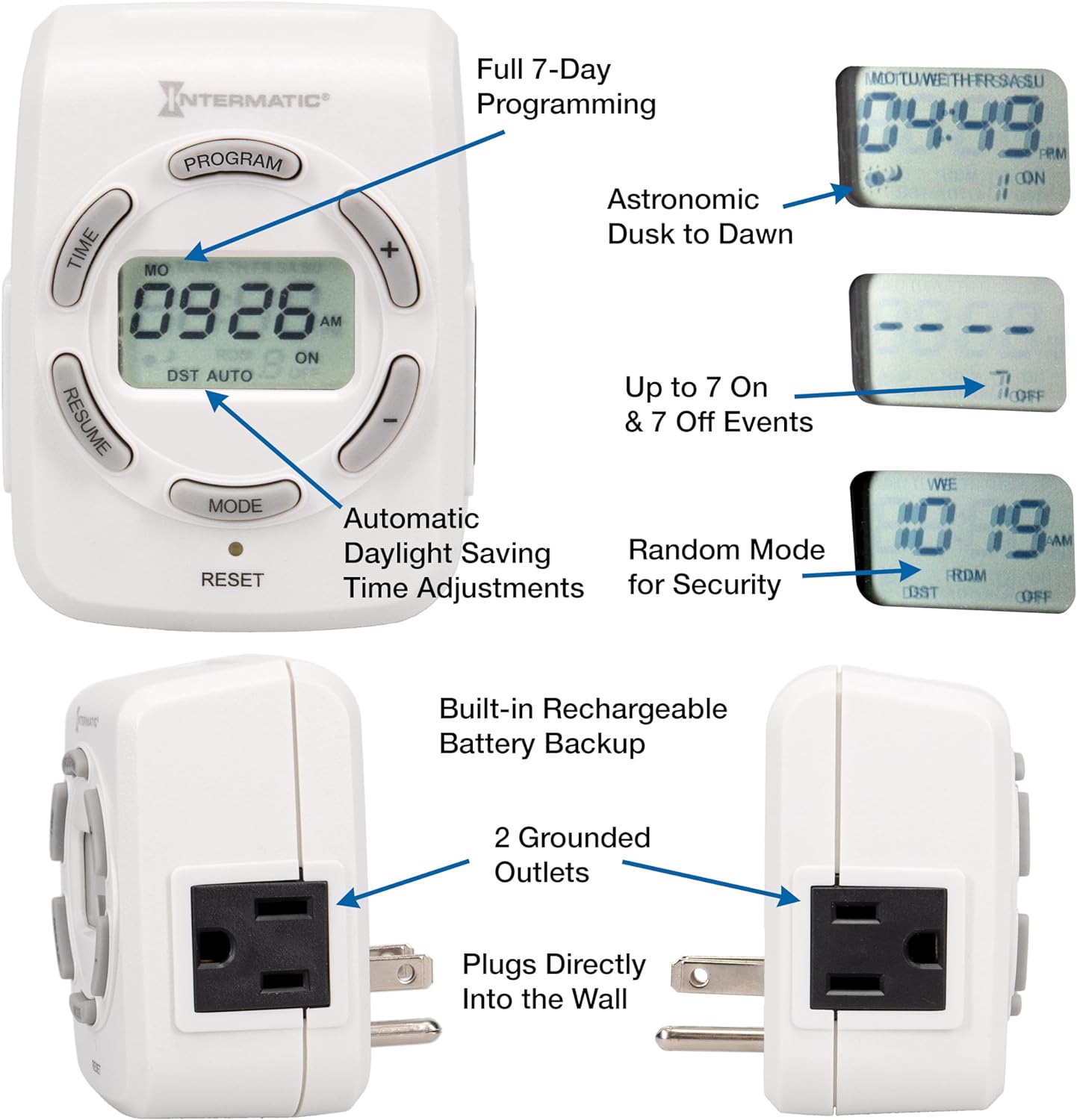 DT122k Digital Appliance Timer options