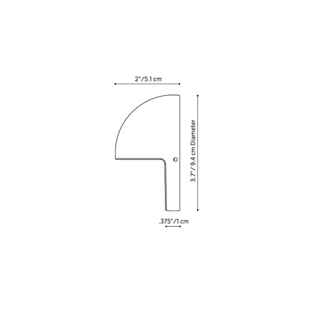 FX Luminaire MS1LEDBS, Half Circle Wall Light in Natural Brass, 2700K