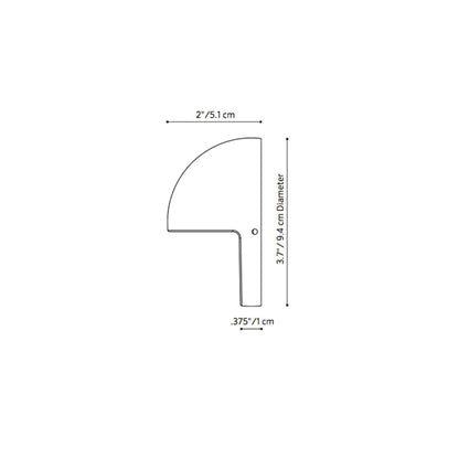 FX Luminaire MS1LEDBS, Half Circle Wall Light in Natural Brass, 2700K