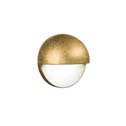 FX Luminaire MS1LEDBS, Half Circle Wall Light in Natural Brass, 2700K