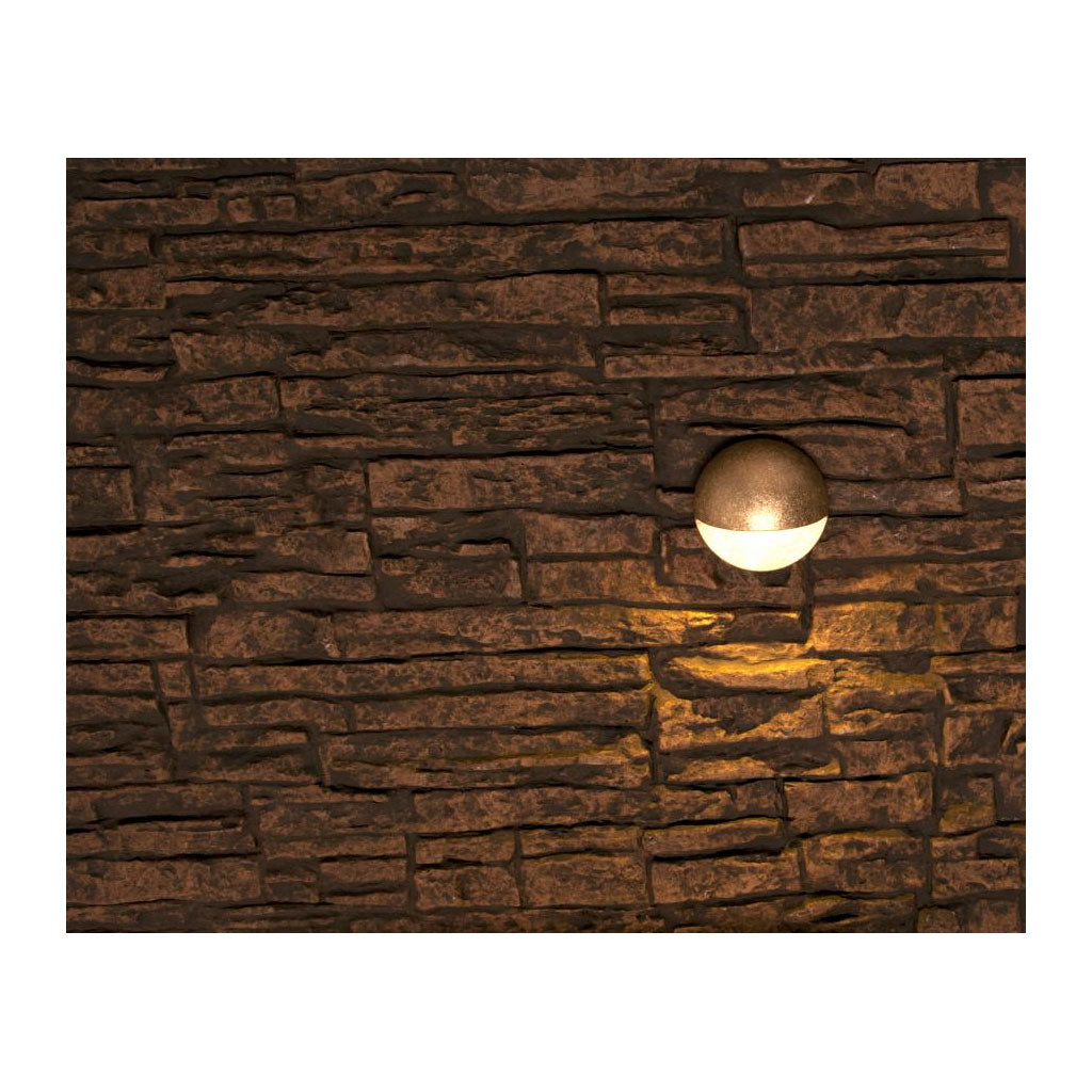 FX Luminaire MS1LEDBS, Half Circle Wall Light in Natural Brass, 2700K