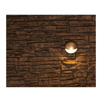 FX Luminaire MS1LEDBS, Half Circle Wall Light in Natural Brass, 2700K