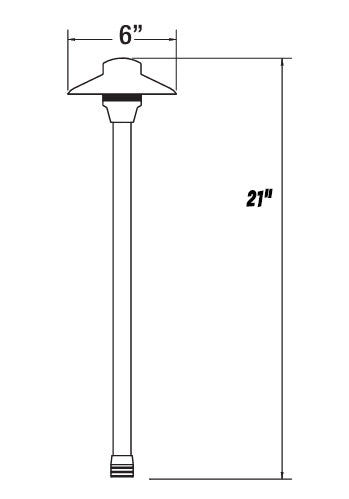 Unique Lighting Lancer6 Path Light, No Lamp, 21" Tall, Weathered Brass