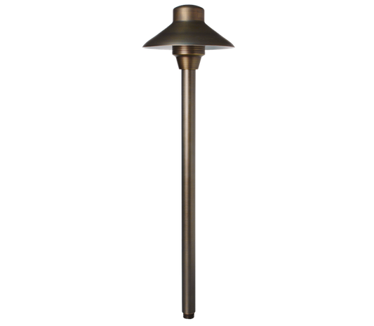 Unique Lighting Lancer6 Path Light, No Lamp, 21" Tall, Weathered Brass