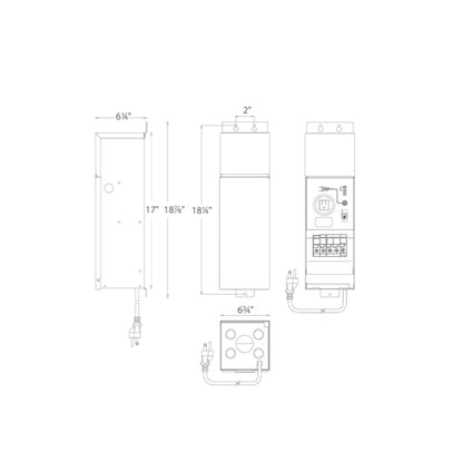 WAC 9150-TRN-SS • 150W Magnetic Outdoor Transformer • 12V • Stainless Steel